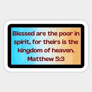 Bible Verse Matthew 5:3 Sticker